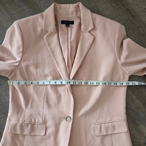 Ann Taylor US Womens Size 14 Blush Pink Blazer Single Button Business Office - Picture 9 of 11
